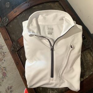 Izod Cool FX White Quarter Zip Pullover Sz Med